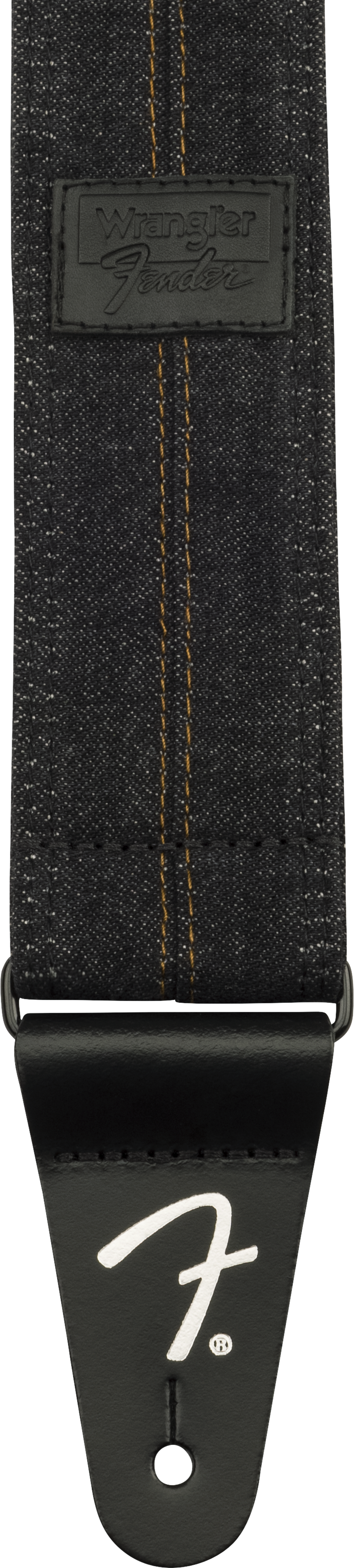 Fender x Wrangler Denim Guitar Strap (Washed Black Stitch, 2")