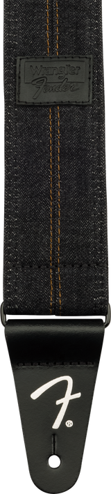 Fender x Wrangler Denim Guitar Strap (Washed Black Stitch, 2")