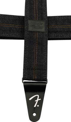 Sangle Guitare Fender x Wrangler Denim (Washed Black Stitch, 2")