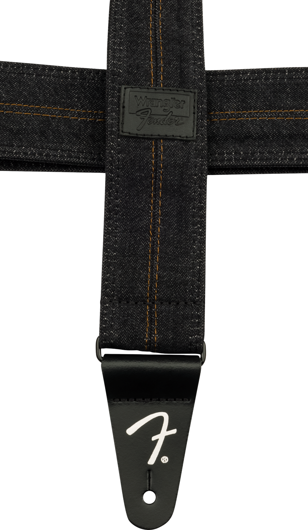Sangle Guitare Fender x Wrangler Denim (Washed Black Stitch, 2")