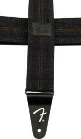 Fender x Wrangler Denim Guitar Strap (Washed Black Stitch, 2")