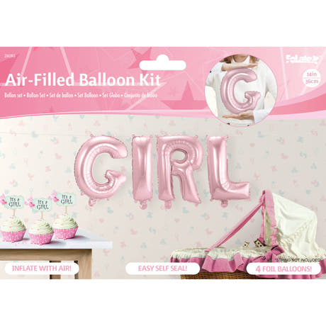 Ballon en Aluminium Bébé "Fille" (Rose)