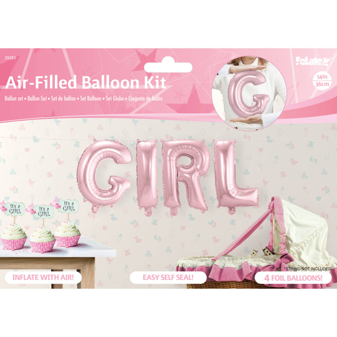 Ballon en Aluminium Bébé "Fille" (Rose)