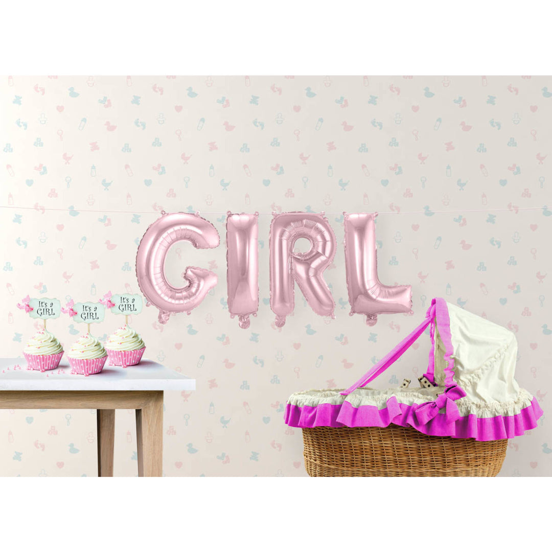 Ballon en Aluminium Bébé "Fille" (Rose)