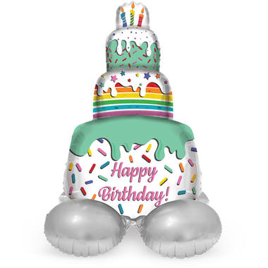 Ballon en aluminium 'Joyeux Anniversaire!' Gâteau (72 cm)