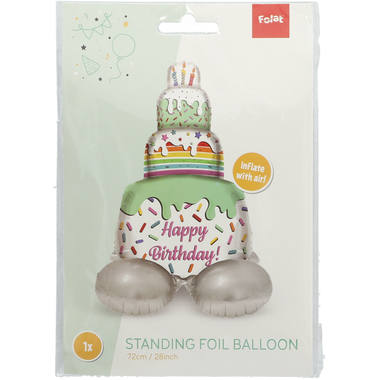 Ballon en aluminium 'Joyeux Anniversaire!' Gâteau (72 cm)