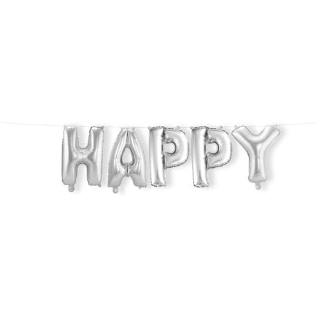 Ballon en Aluminium 'Heureux' (Argent, 36cm)