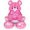 Ballon en Aluminium avec Base Ours 'C'est une Fille' (Rose, 61cm)