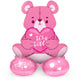 Ballon en Aluminium avec Base Ours 'C'est une Fille' (Rose, 61cm)