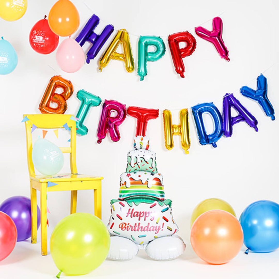 Ballons en Aluminium 'Joyeux Anniversaire' Multicolore 13 pcs. (Rouge, 36cm)