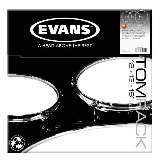Evans G2 Skin Pack Standard Set Clear - 12", 13", 16"