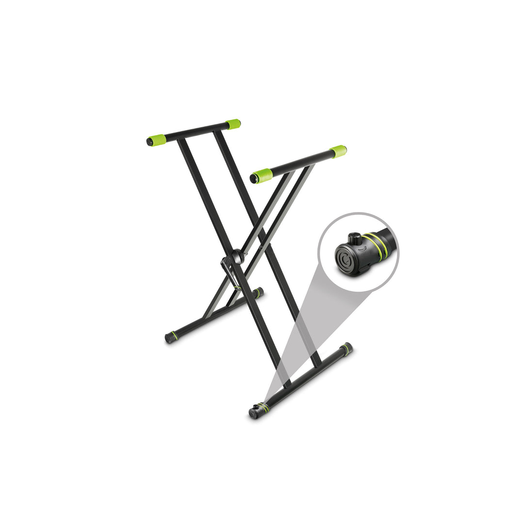Gravity KSX 2 RD SÆT 1 - Support de clavier en forme de X avec double support et table d’appui, set 1