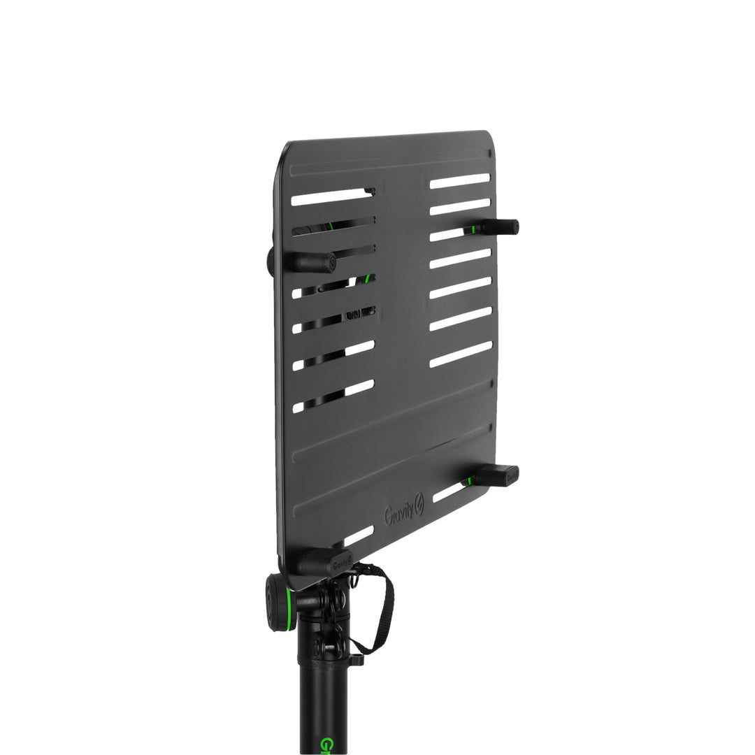 Gravity LTS T 02 B - Support universel pour ordinateur portable avec tiges de maintien réglables et base en acier, noir