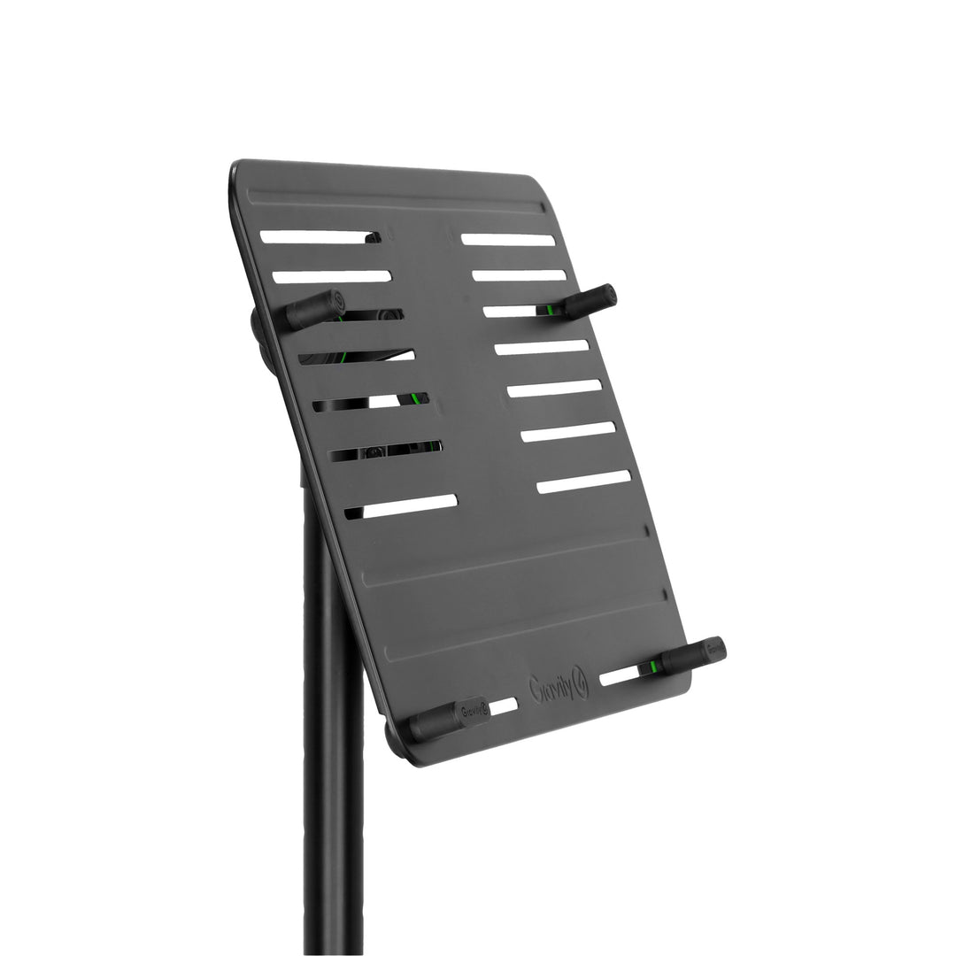 Gravity LTS T 02 B - Support universel pour ordinateur portable avec tiges de maintien réglables et base en acier, noir