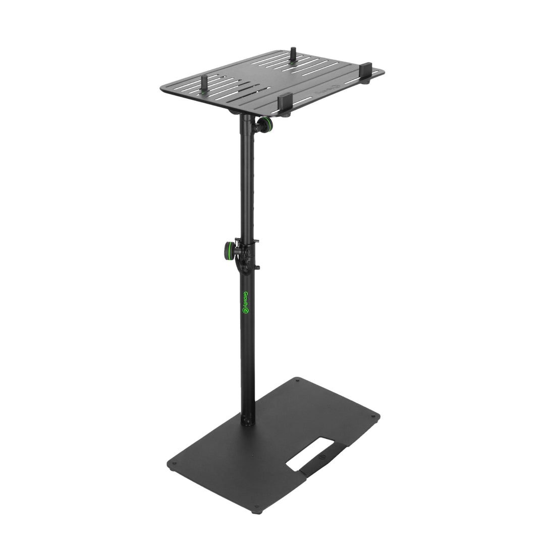 Gravity LTS T 02 B - Support universel pour ordinateur portable avec tiges de maintien réglables et base en acier, noir