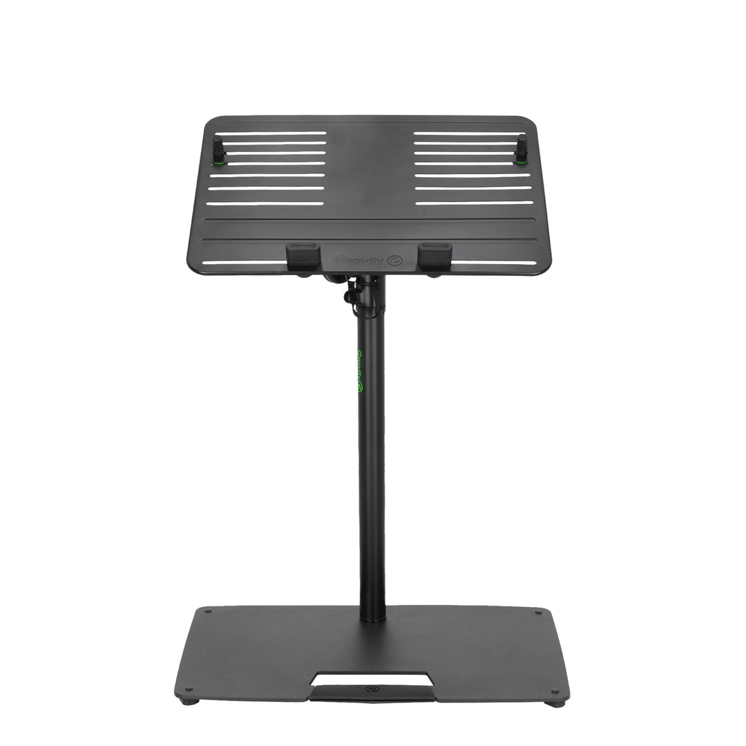 Gravity LTS T 02 B - Support universel pour ordinateur portable avec tiges de maintien réglables et base en acier, noir