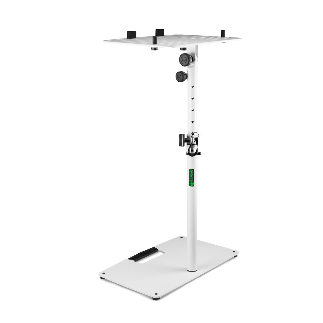 Gravity LTS T 02 W - Support universel pour ordinateur portable avec tiges de maintien réglables et base en acier