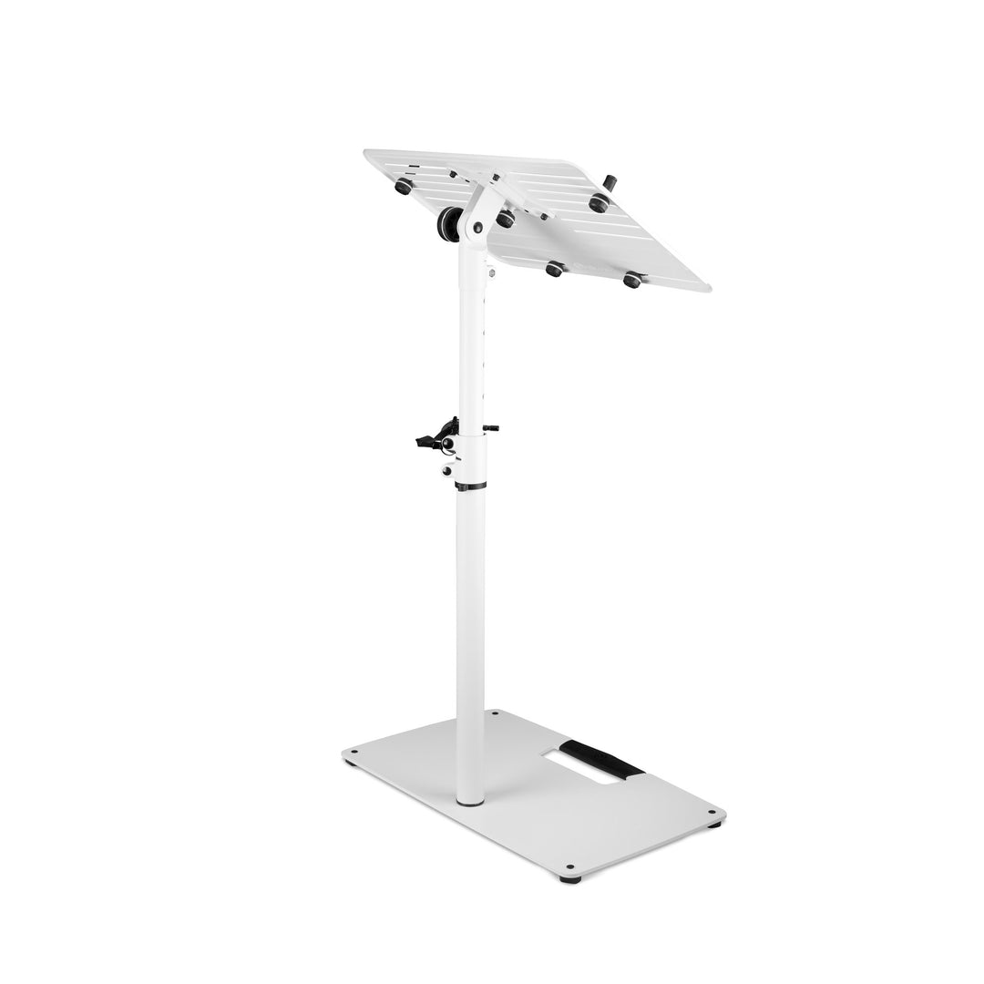 Gravity LTS T 02 W - Support universel pour ordinateur portable avec tiges de maintien réglables et base en acier