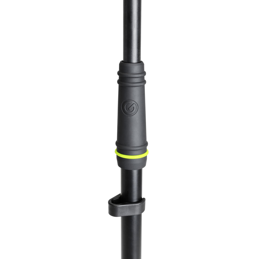 Gravity MS 4221 B - Pied de microphone court avec trépied pliable et bras de perche réglable en 2 points