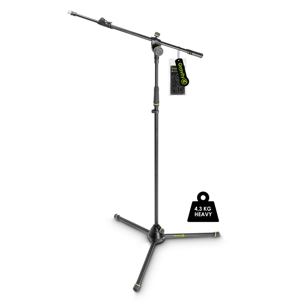 Gravity MS 4322 HDB - pied de microphone robuste, trépied, perche télescopique à 2 points