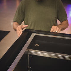 Gravity PAD T M - Barre transversale télescopique horizontale de longueur moyenne pour système de rideaux Pipe and Drape