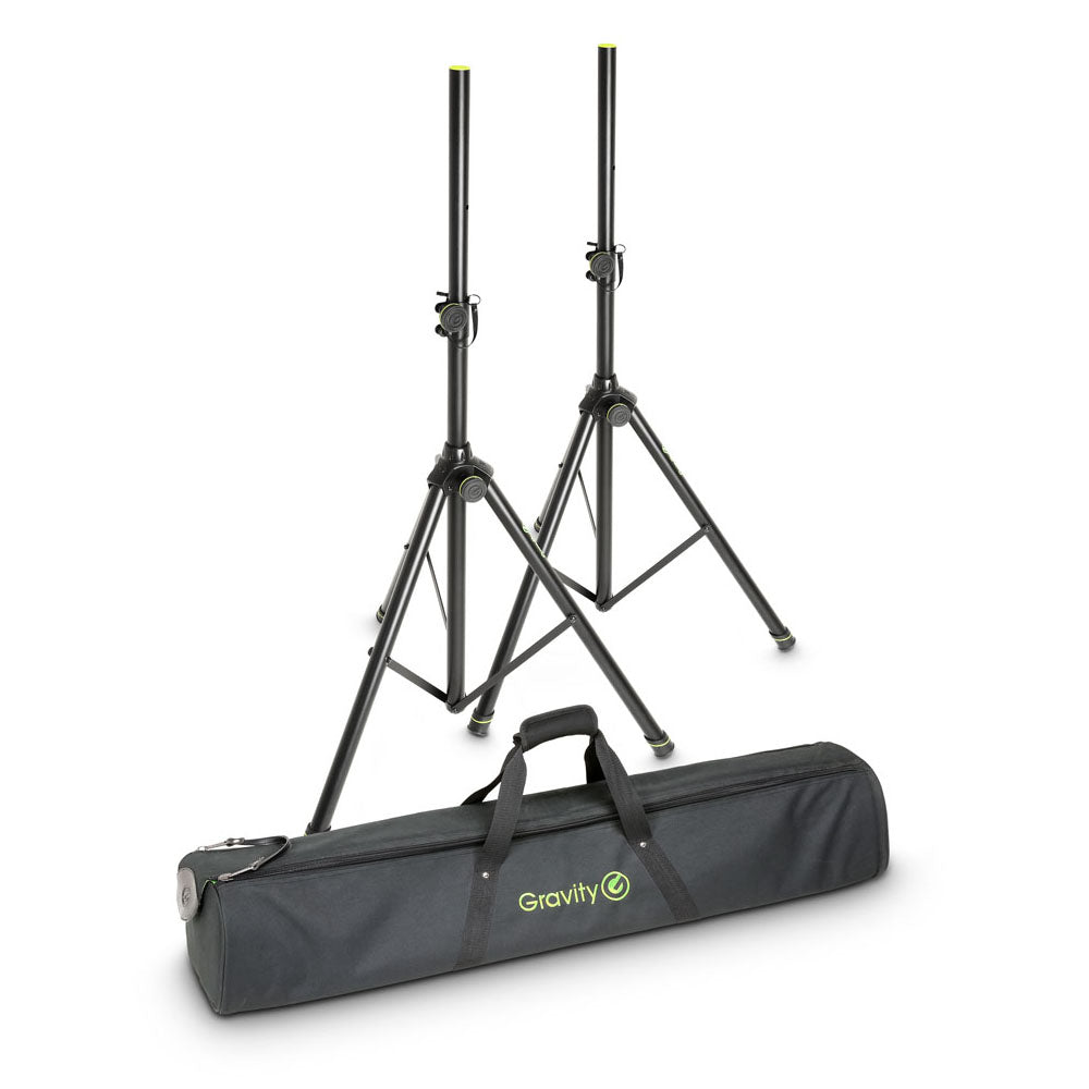 Gravity SS 5212 B SET 1 - Set de supports d’enceintes avec 2 supports d’enceintes en acier, avec sac de transport