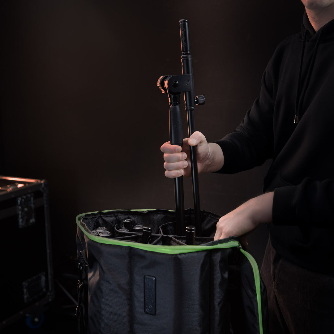 Gravity TBG MS 6 B - Sac de transport Touring pour jusqu'à six stands de microphone, avec roulettes