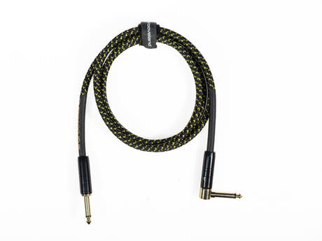 Grooveland Tweed Câble de Guitare Angulaire (1,5m - Noir)