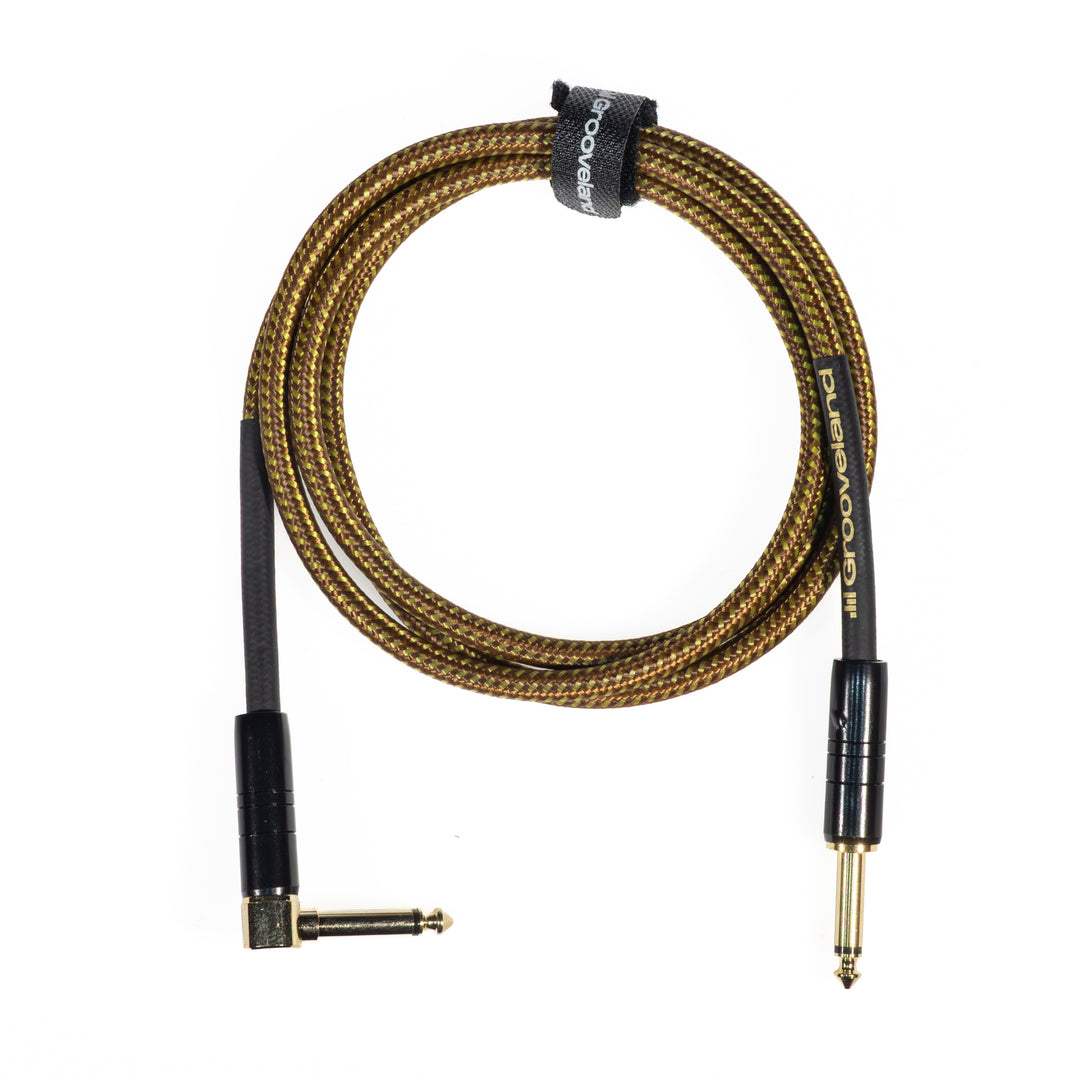 Grooveland Tweed Angle Câble Guitare (1,5m - Brun)