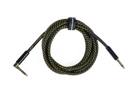 Grooveland Tweed Câble de Guitare Angulaire (3m - Noir)