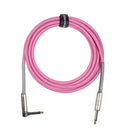 Grooveland Tweed Câble de Guitare Angulaire (3m - Rose)