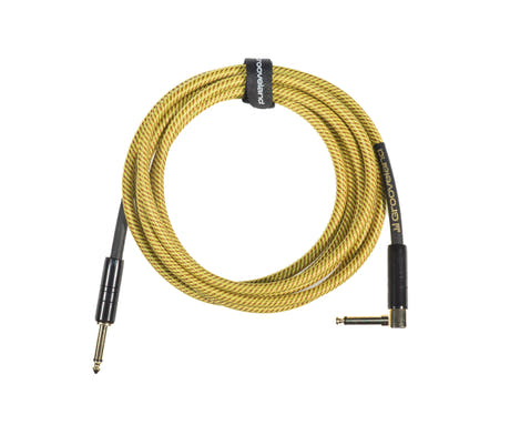 Grooveland Tweed Câble de Guitare Angulaire (3m - Jaune)
