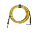 Grooveland Tweed Câble de Guitare Angulaire (3m - Jaune)
