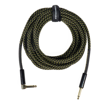 Grooveland Tweed Câble de Guitare Angulaire (6m - Noir)