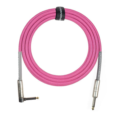 Grooveland Tweed Câble de Guitare Angulaire (6m - Rose)