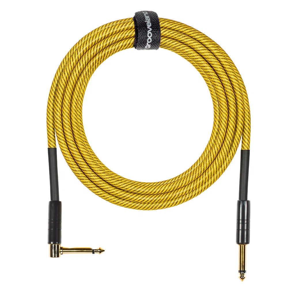 Grooveland Tweed Angle Câble Guitare (6m - Jaune)