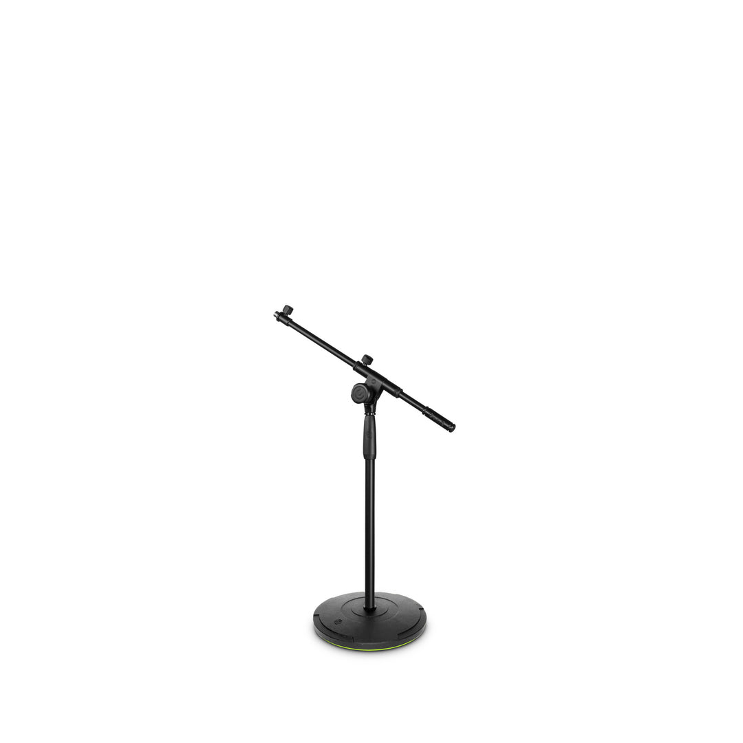 Gravity TMS 2222 - Pied de microphone court de tournée avec base ronde et perche télescopique avec réglage en 2 points