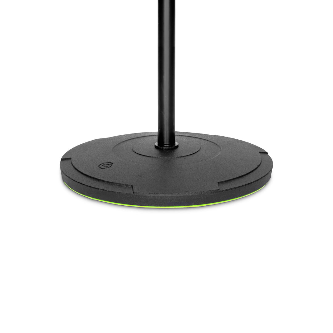 Gravity TMS 2222 - Pied de microphone court de tournée avec base ronde et perche télescopique avec réglage en 2 points