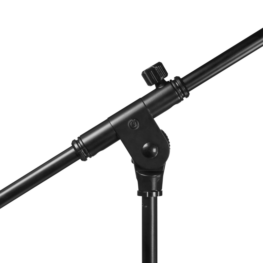 Gravity TMS 2322 – Pied de microphone de tournée avec base ronde et réglage en 2 points, perche télescopique