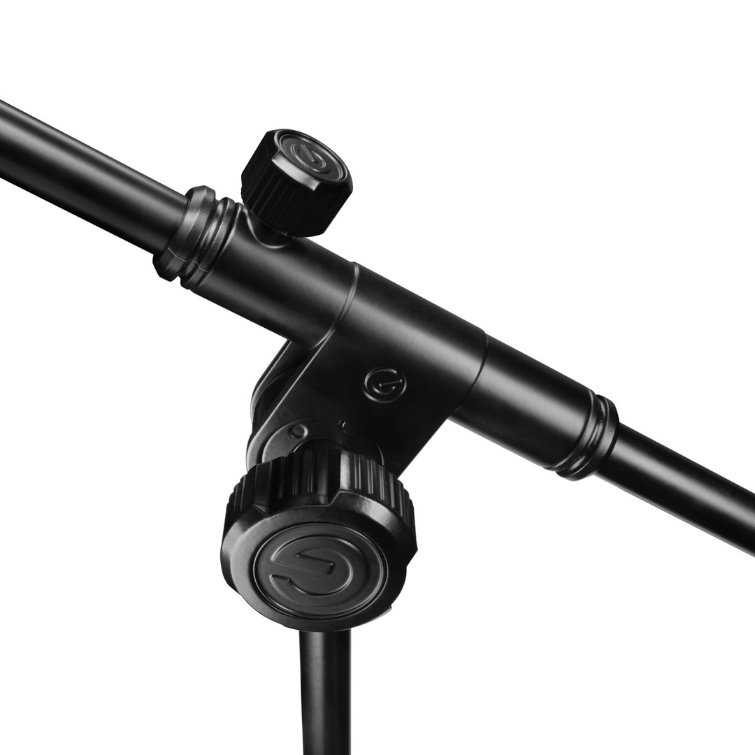 Gravity TMS 2322 – Pied de microphone de tournée avec base ronde et réglage en 2 points, perche télescopique