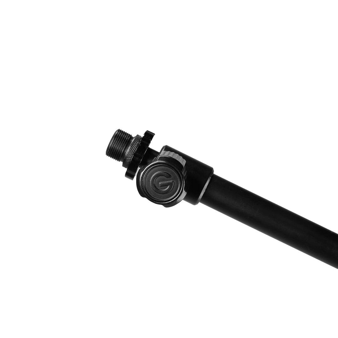 Gravity TMS 4232 B - Série Touring, Stand de microphone court avec trépied pliable et perche télescopique réglable en 2 points, noir
