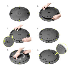 Gravity WB 123 B - Base ronde en fonte pour tiges M20