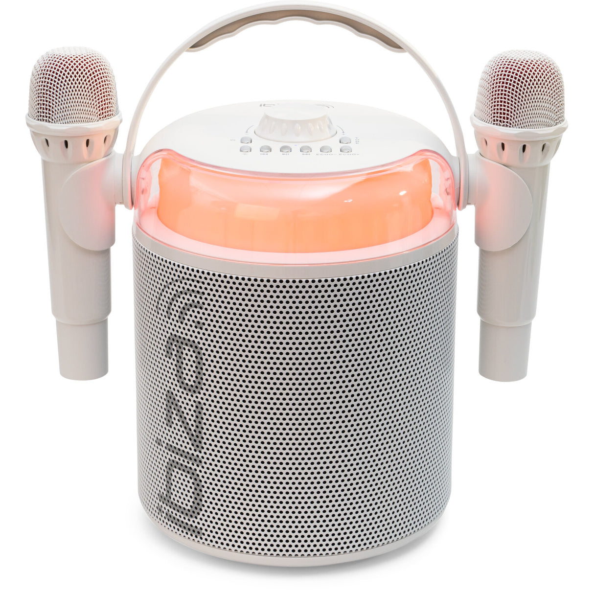 Ibiza Karaoke System w. Bluetooth and 2 Microphones (White)