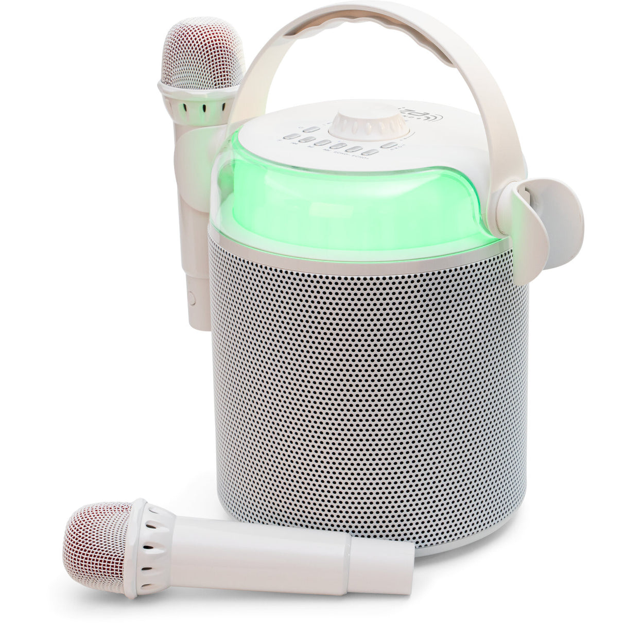 Ibiza Karaoke System w. Bluetooth and 2 Microphones (White)