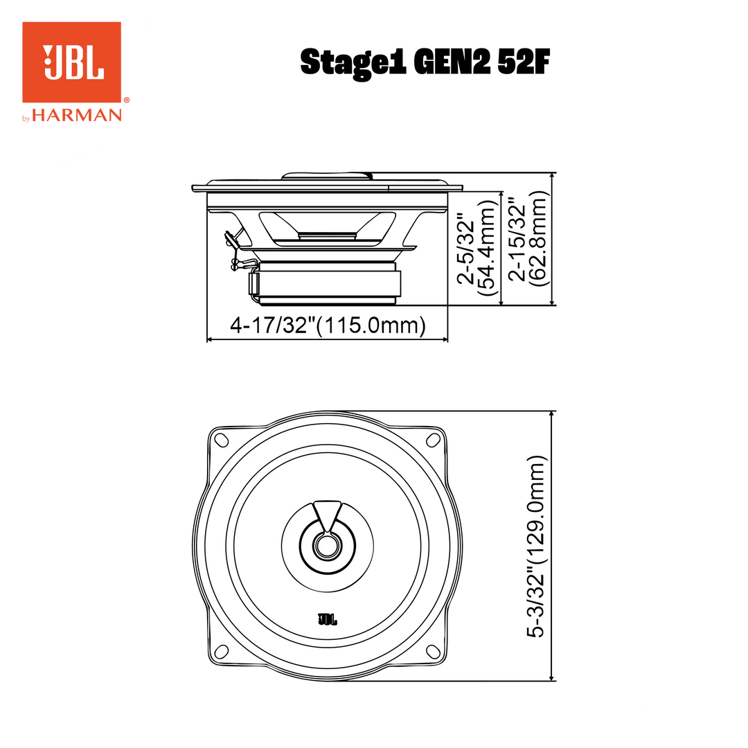 JBL Stage1 Gen2 52F 5,25" haut-parleurs coaxiaux pour voiture