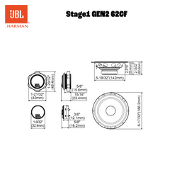 JBL Stage1 Gen2 62 haut-parleurs auto coaxiaux 6,5"