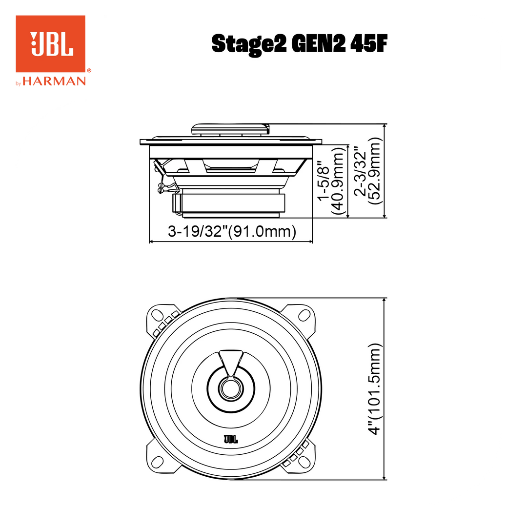 JBL Stage2 Gen2 45F haut-parleurs auto coaxiaux 4"