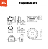 JBL Stage2 Gen2 65C ensemble de composants 6,5"