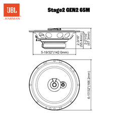 JBL Stage2 Gen2 65M haut-parleurs auto 3 voies 6,5"