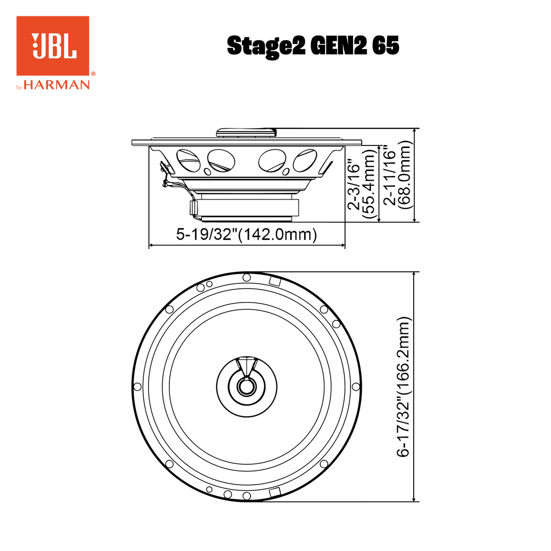 JBL Stage2 Gen2 65 haut-parleurs auto coaxiaux 6,5"